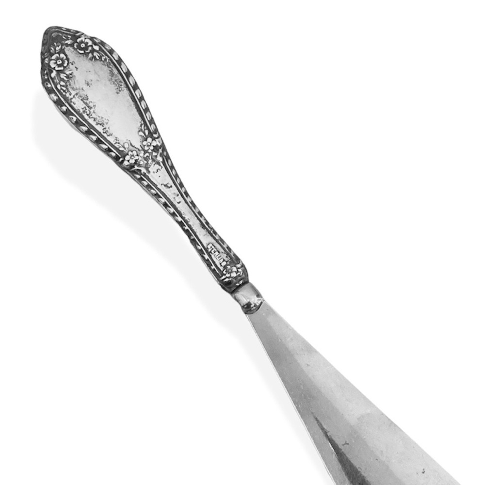 Vintage Sterling Silver Shoe Horn with Flower Motif
